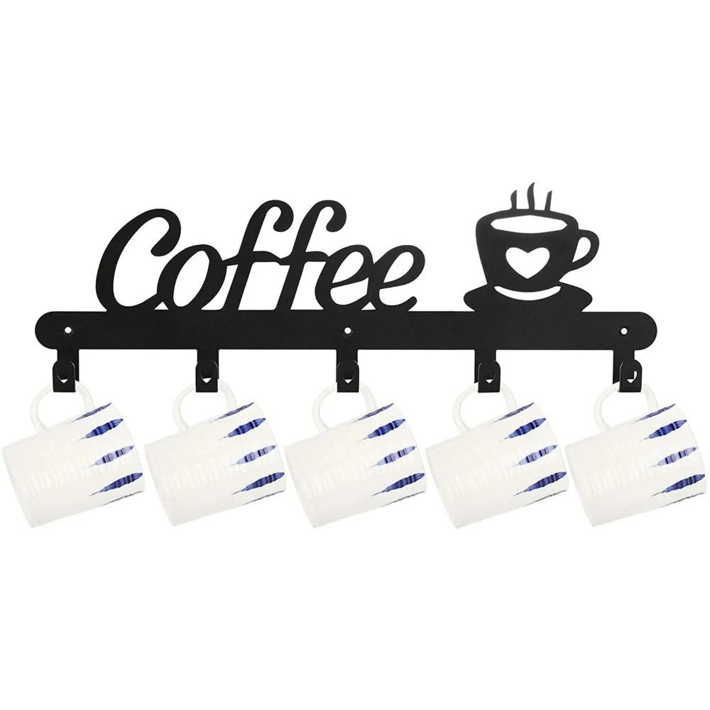 Coffee Equipment Rack - Suporte de Parede Metálico para Canecas